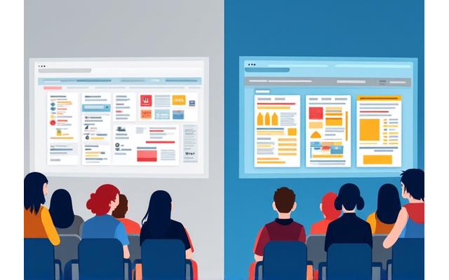 Visualização lado a lado mostrando uma experiência de aprendizagem genérica versus uma personalizada com elementos adaptativos de conteúdo em um e-crã interativo.
